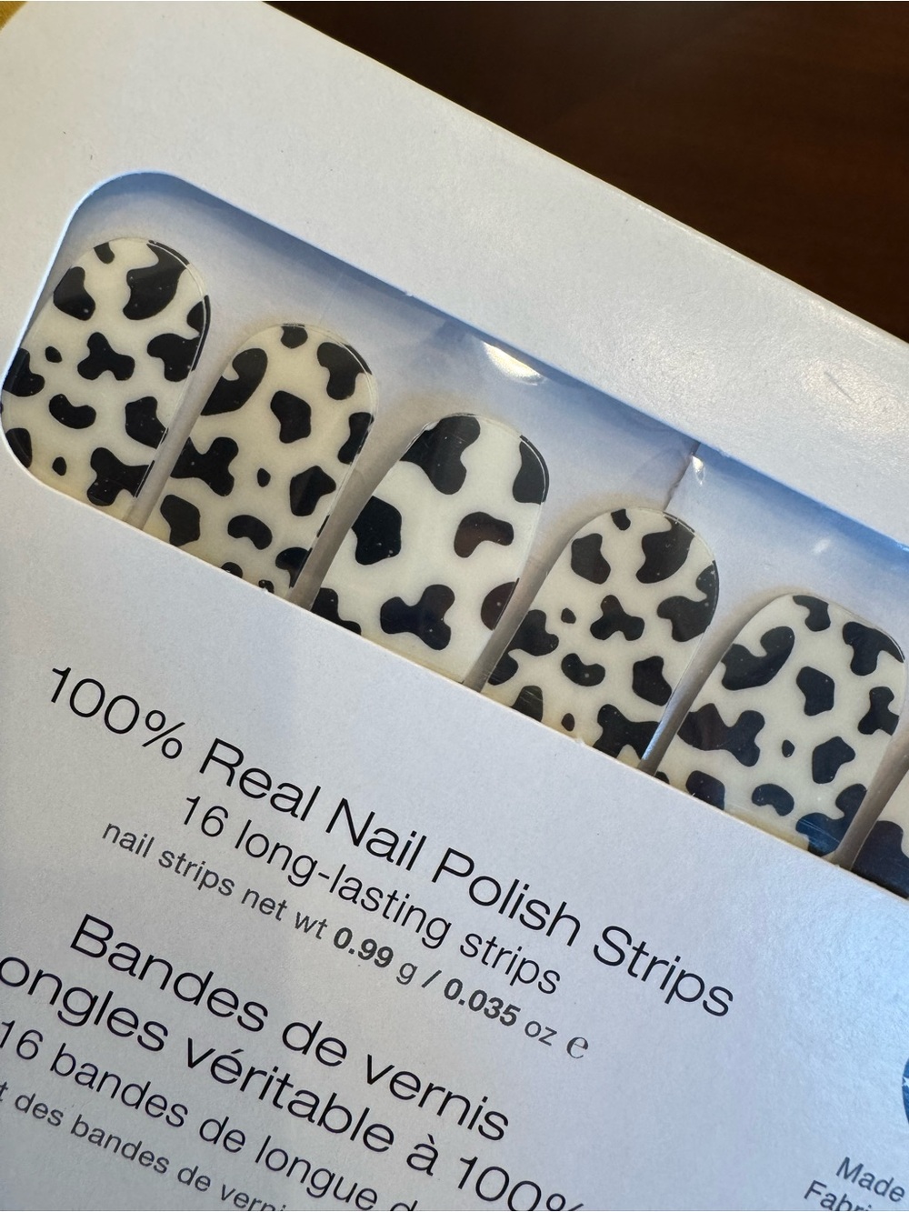 Color Street Black & White Cow Print Nail Strips